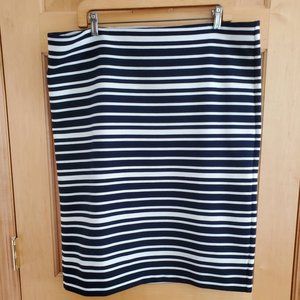 EUC LOFT Striped Stretch Pencil Skirt, SZ XL